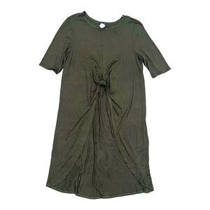 Dice Olive Green Knotted High Low Top XL